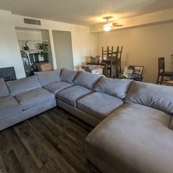 Large Grey Sectional Couch For Sale