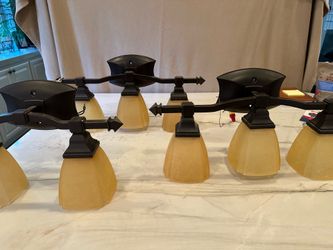 Set of three bathroom vanity lights