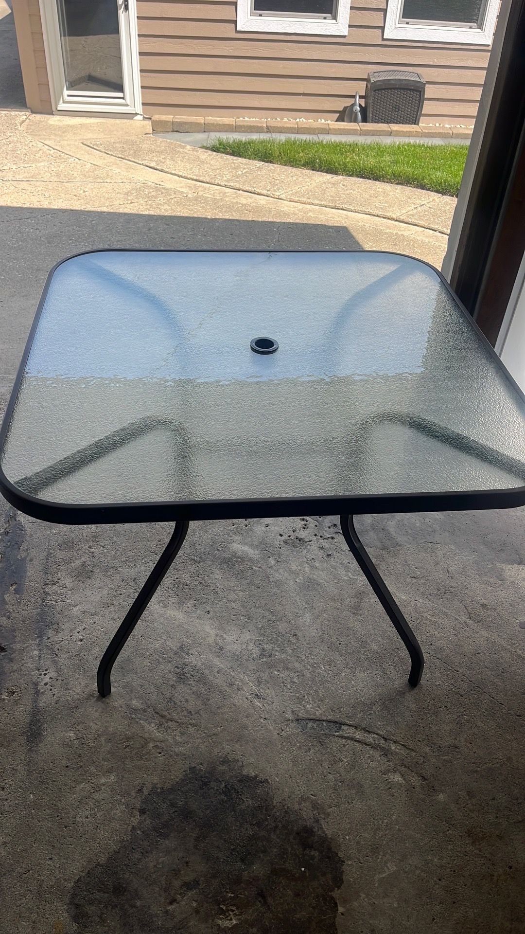Patio glass table
