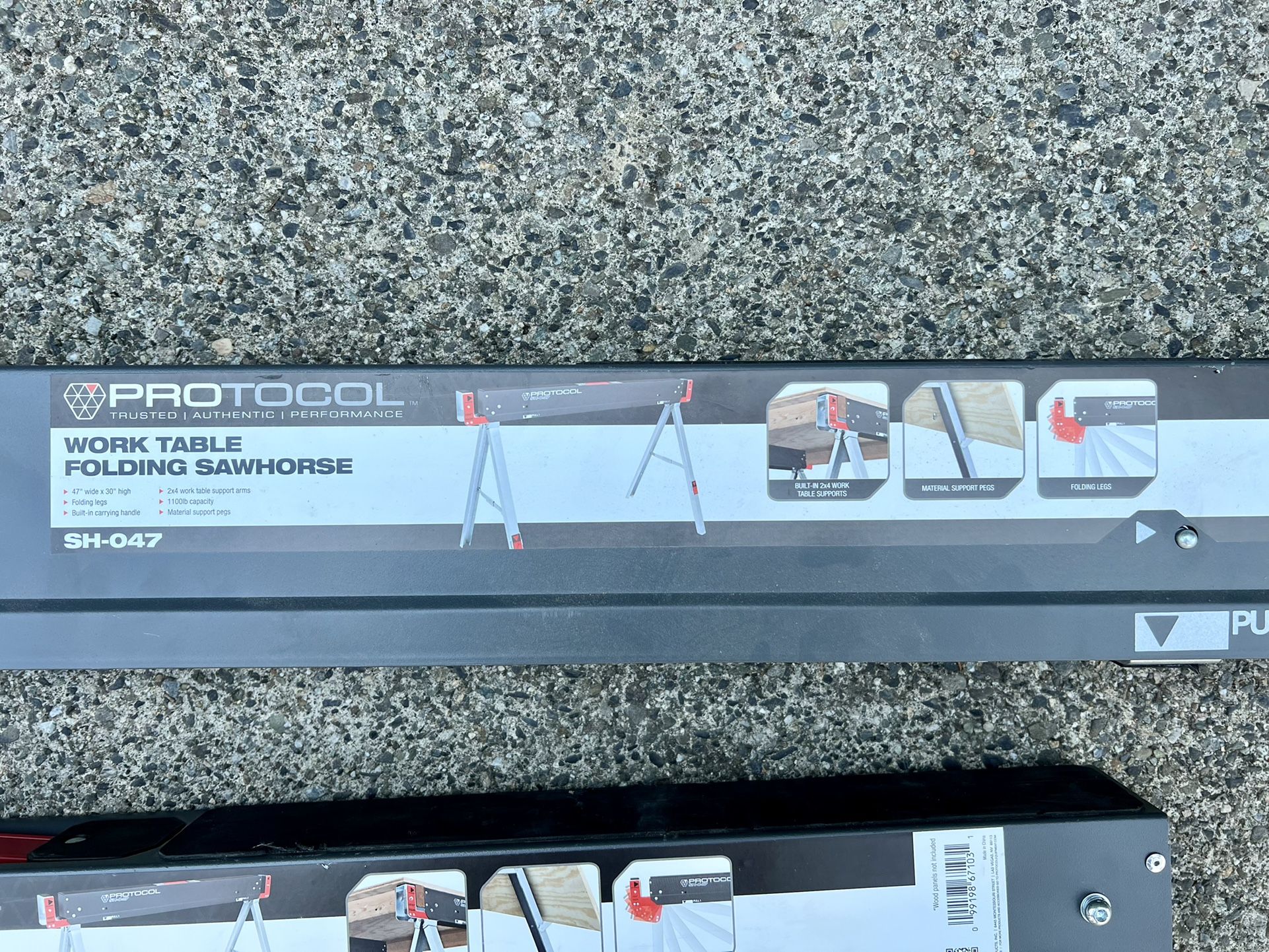 2x PROTOCOL Equipment SH047 Work Table Folding Sawhorse for Sale in