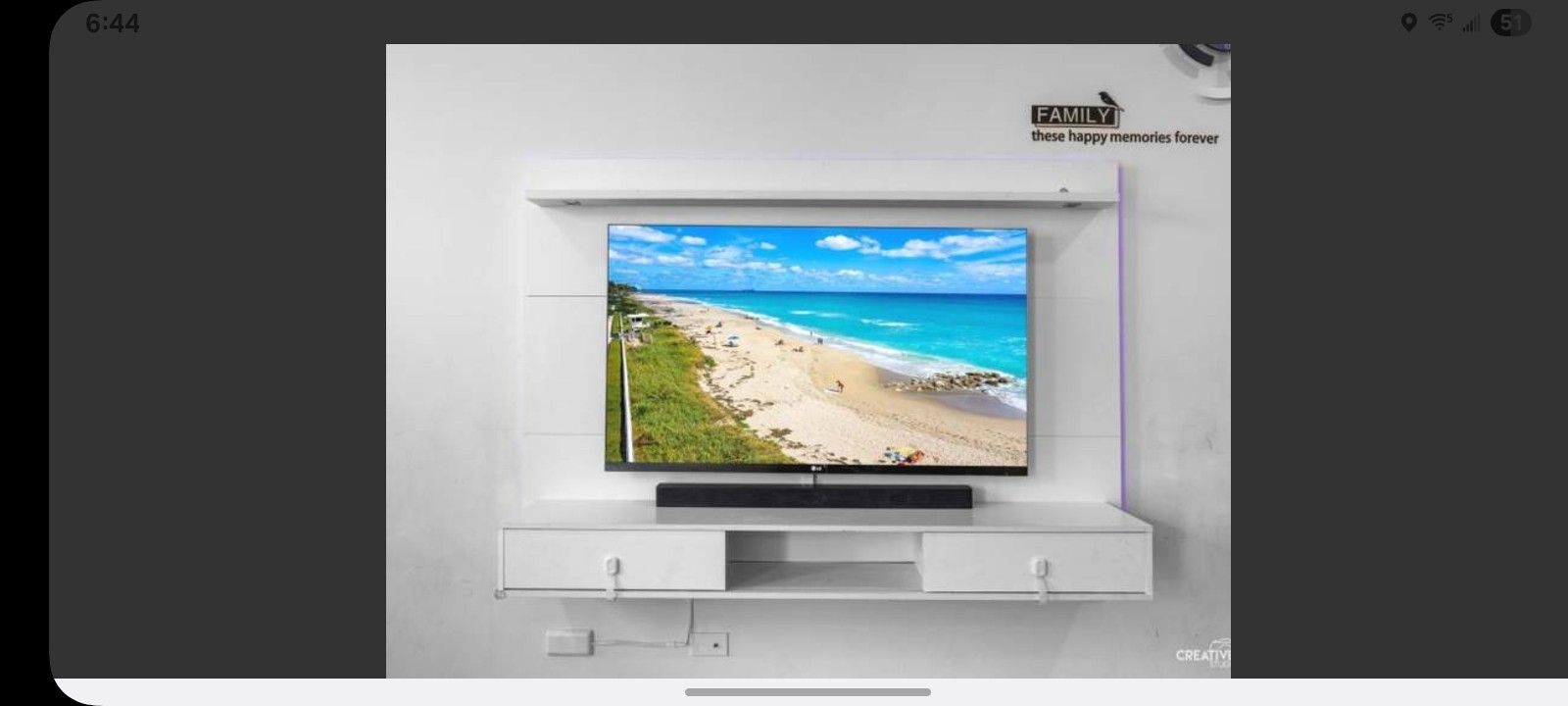 Wall-mounted TV console