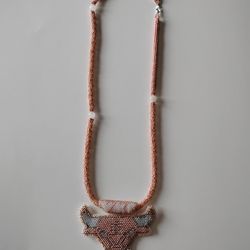 Pink Beaded Chicago Bulls Medallion 