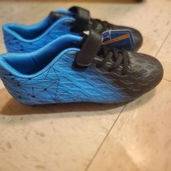 Blue And Black Soccor Shoes Cleets