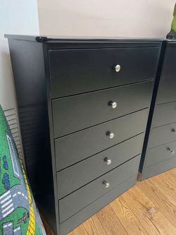 🔥Black 5 drawer dresser