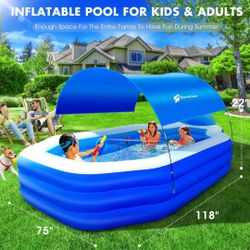 Inflatable Pool With Canopy 
