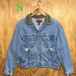 1990 Banana Republic Distressed Denim Trucker Jacket