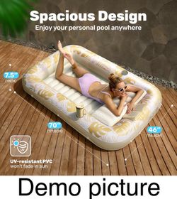 SLOOSH Inflatable Tanning Pool Lounger Float 70" x 46"
