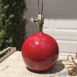 1980s Postmodern Red Glazed Ball Lamp Sphere