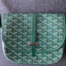 Goyard Green Belvedere Basic Waist Bag  
