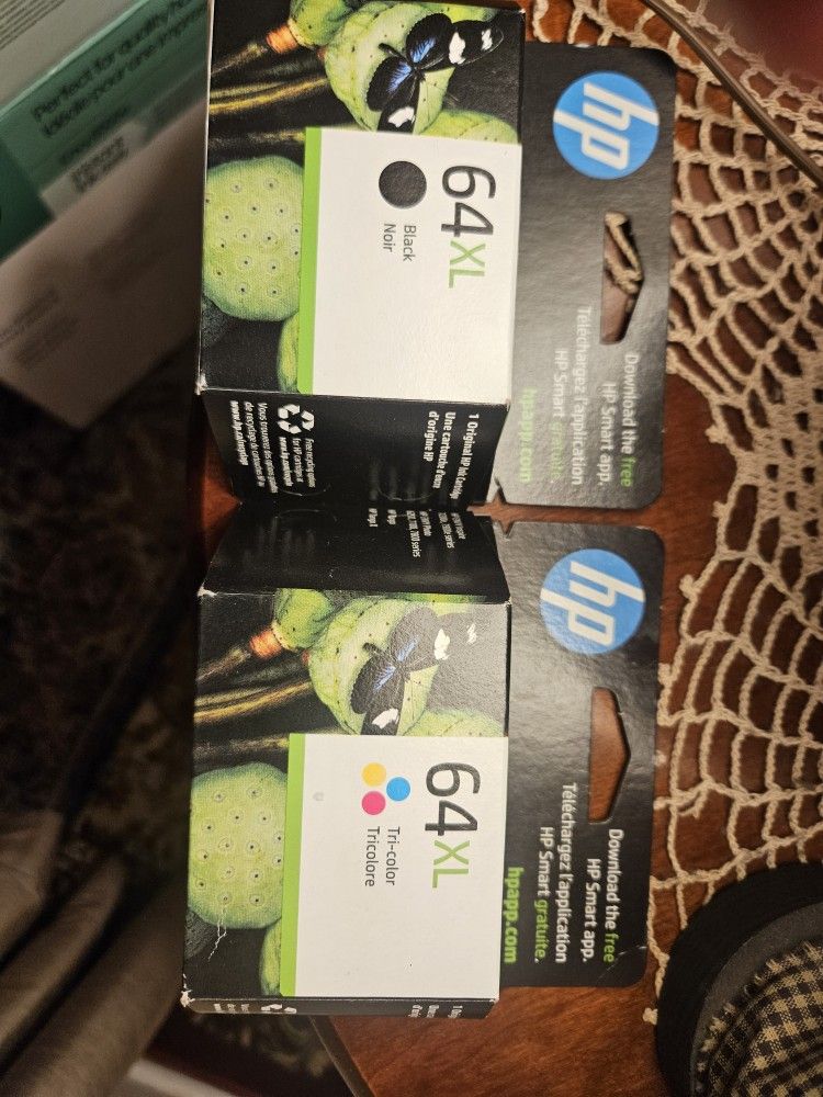 HP 64XL Black & Color Ink For Inkjet printer. New In Box Never Opened.