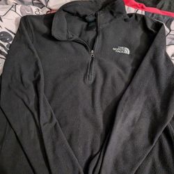 Mens LARGE Black Half Zip North Face