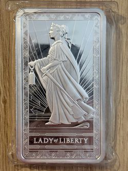 Pamp Suisse 10oz Silver Lady of Liberty Bar in Plastic