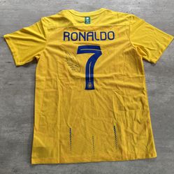 Cristiano Ronaldo CR7 Al-Nassr Football Club shirt 2023-2024  Hand Signed w/COA