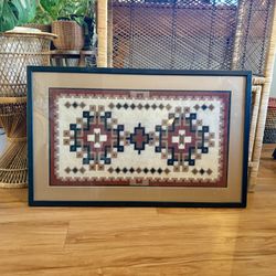 Vintage Navajo Weaving Framed Art
