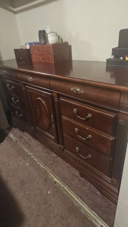 Two Matching Quality Wood  Bedroom  Dresser And TV Stand