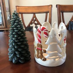 Candle Holder Set( with Christmas Tree Candle )