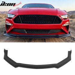 Fits 2018-2023 Ford Mustang EcoBoost/GT Front Bumper Lip PP Unpainted Black 3PCS