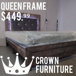 Queen Bedframe W/ LED Lights 