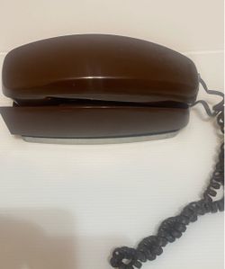 Brown vintage rotary phone