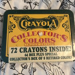 CRAYOLA Vintage 1991 Collectors Colors Limited Edition Tin 72 Crayons 8 Retired
