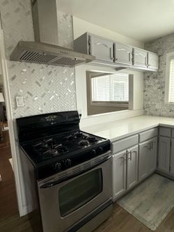 Maytag oven and vent hood.
