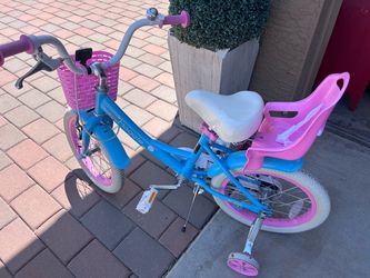 Kids 16” Bicycle with Rear Safety Seat & Basket Girls Bike