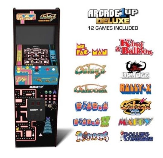 Arcade1Up Ms. Pac-Man/Galaga Class of '81 Deluxe Arcade Machine, Good Condition