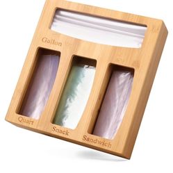 Bamboo Ziplock Bag Organizer
