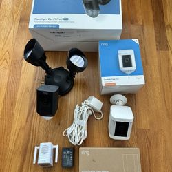 Ring Spotlight - Floodlight Cam Pro Surveillance Security - Camera 2Ways 2Talk Indoor Outdoor WIFI PLEASE READ DETAILS 