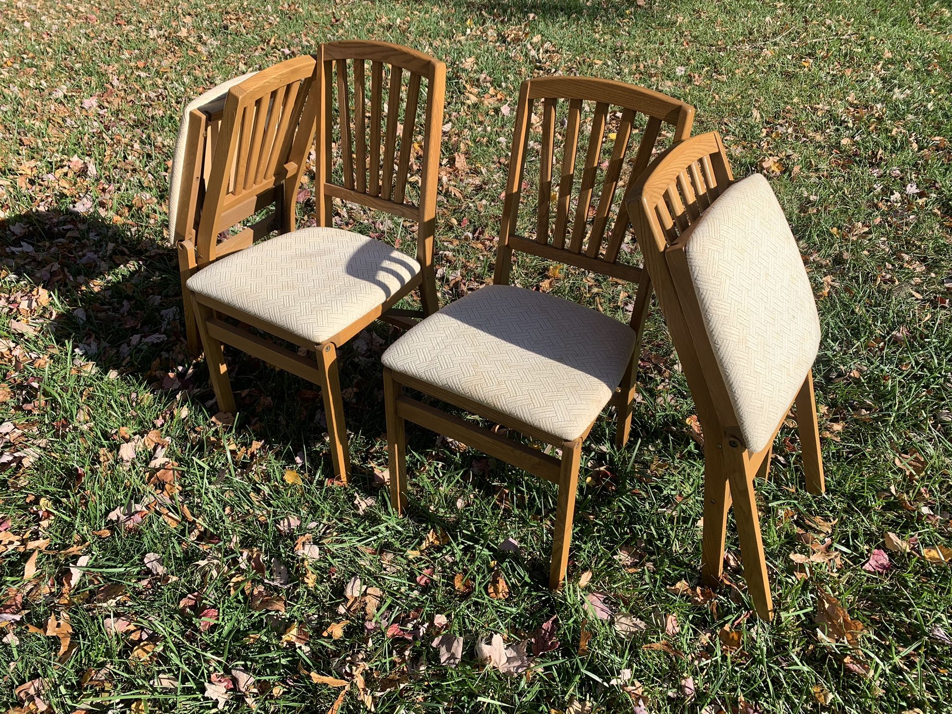 Solid Wood Folding Chairs  - Make Me An Offer!