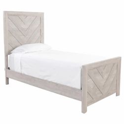 Whitewashed Wood full Bed Frame