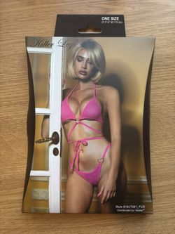 Pink Rhinestone Bikini Lingerie