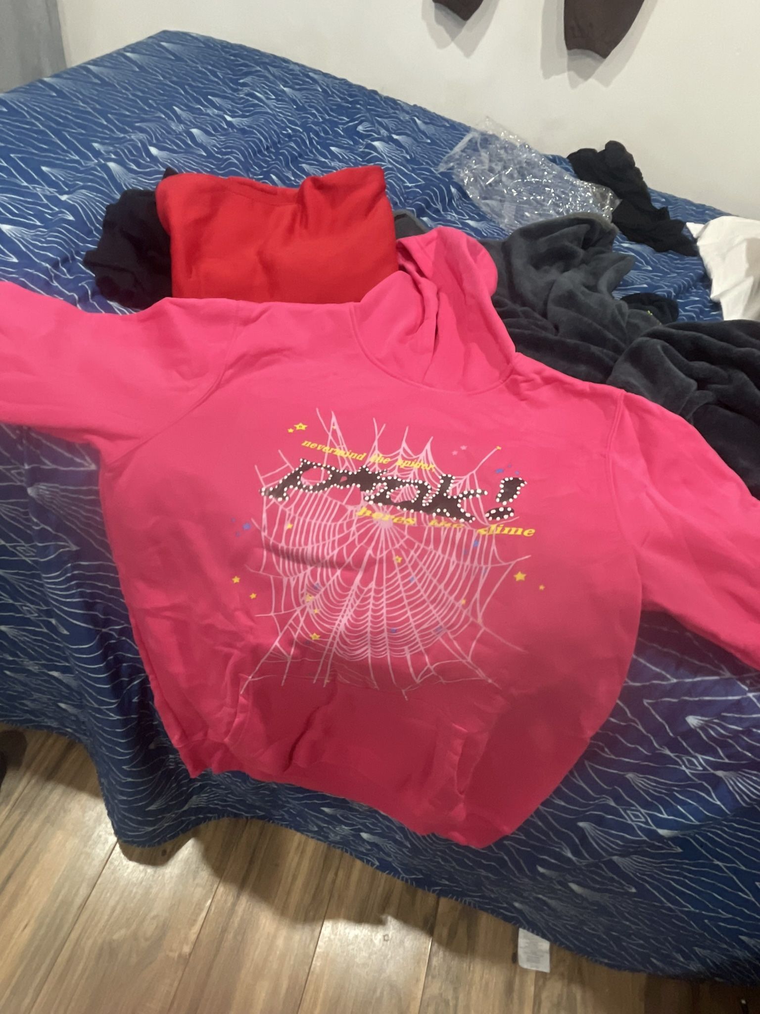 pink Sp5der hoodie 