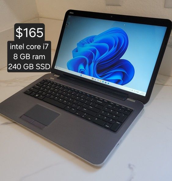 Windows 11 Dell inspiron laptop intel core i7. 8 GB ram. 240 GB ssd. 👍Delivery Available.👍 Se Habla Español👍