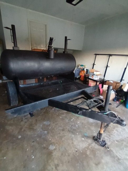 Barbecue Grill Pit On Trailer