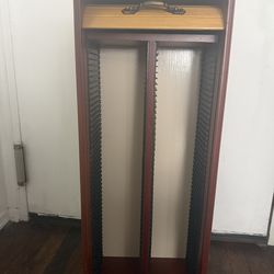 Wooden double-row CD rack