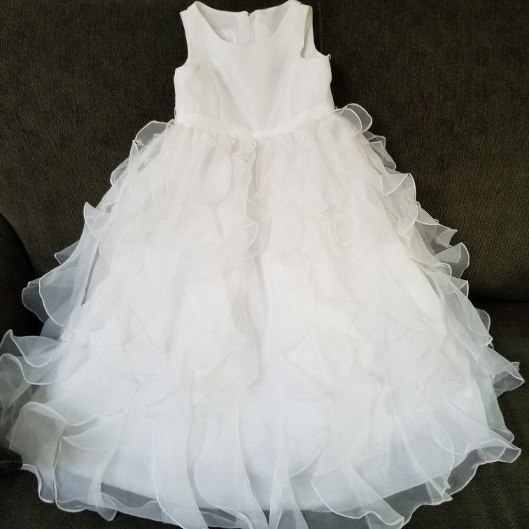  Girl Dress Kids Ruffles Lace Party Wedding Dress

