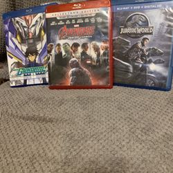 Blu-Ray. Jurassic World, Avengers, GundamOO 