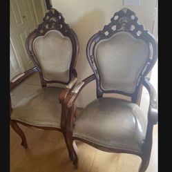 Pair Of Antique Louis XV Arm Chairs 