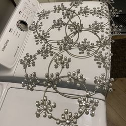 Metal wall decoration, flowers with glass