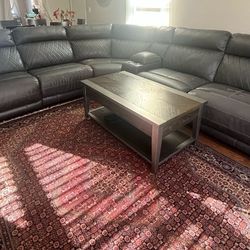 Gray Leather Couch