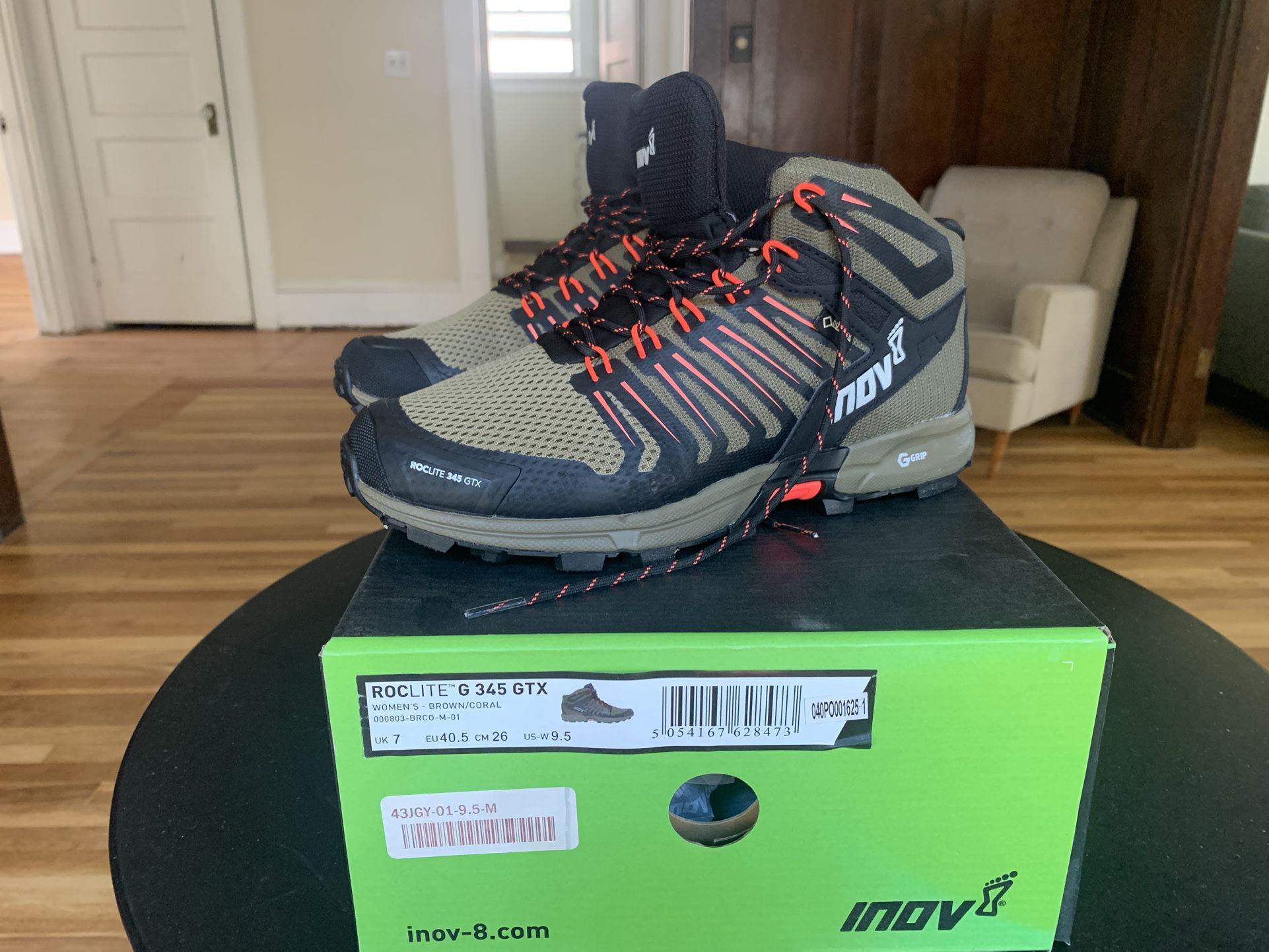 Inov-8 Rocklite Women's Hiking Boots - Brown/Coral - Size US 9.5