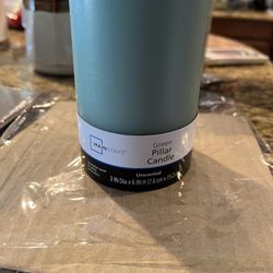 Mainstay Pillar Candle Unscented Green