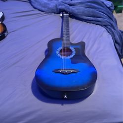 Blue Acoustic Guitar