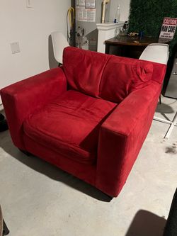 2 Red Oversized Accent Chair