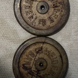 Two 50 lb Weider Weights (100 lbs total)- $80 (1 Inch)