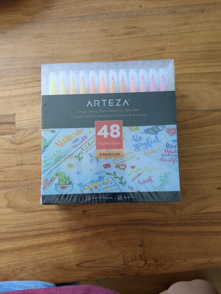 Arteza Dual Tip Sketch Markers TwiMarkers Set Assorted Colors 48pk