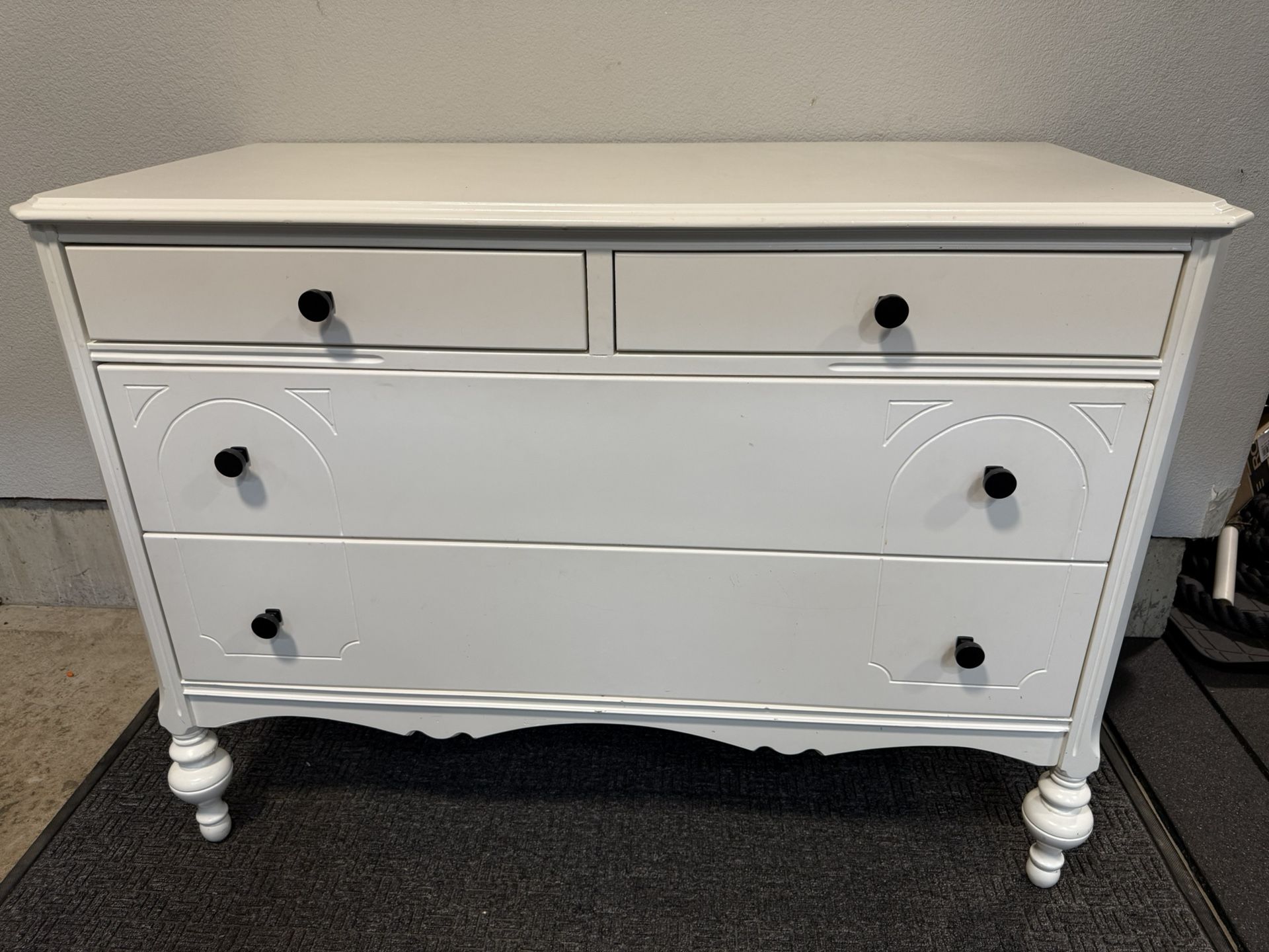 Antique White Wood Dresser