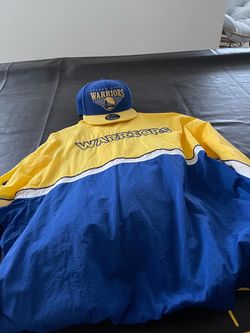 Golden State Warriors jacket and hat