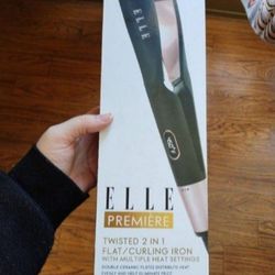 New Ellie Premiere Twisted 2 in 1 Flat / Curling Iron Ceramic (Retail: $40)
